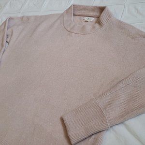 Lou & Grey Dusty Pink Mockneck Ribbed Cuff Sweater